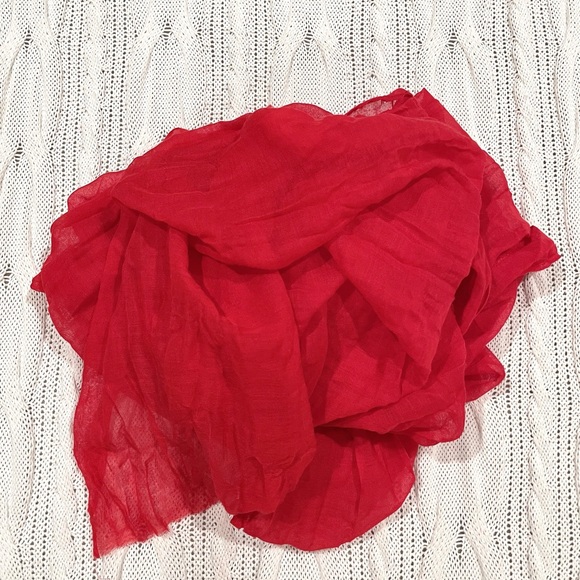 Bright red scarf wrap - Picture 2 of 6